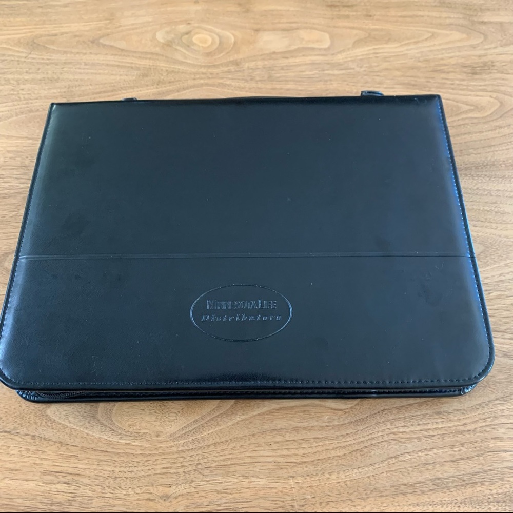 Zippered leather binder